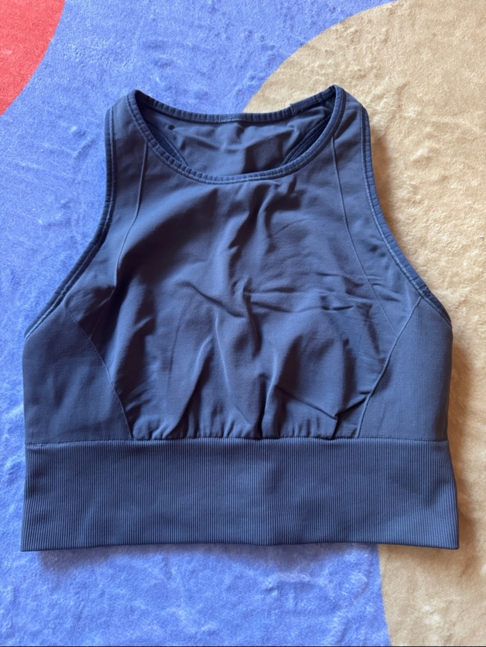 lululemon athletica High-Neck Sports Bra in Navy Blue